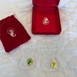 Brighton Red Velvet Jewelry Pouch and Box with Clear Card Guards